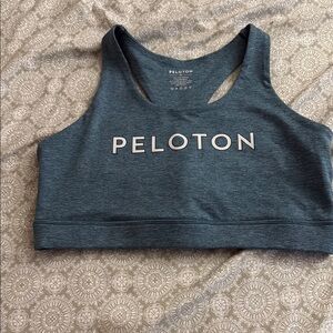 Peloton Women's Heathered TEAL STRAPPY Sports Bra